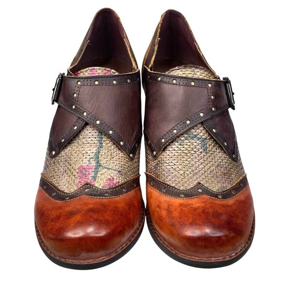 L’artiste X Spring Step Women’s Renaissance Brown Buckle Clog Size 39 US 8.5 - Picture 7 of 12